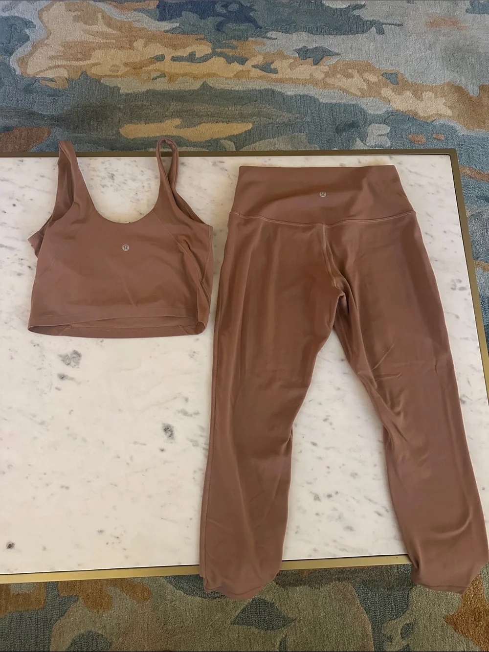 lululemon athletica Brown Crop Top & Leggings Set